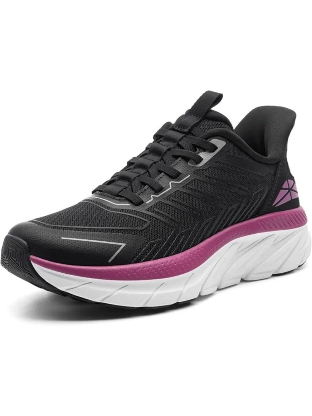 Women's Black Slip On Walking Shoes Running Comfortable Breathable Sneakers